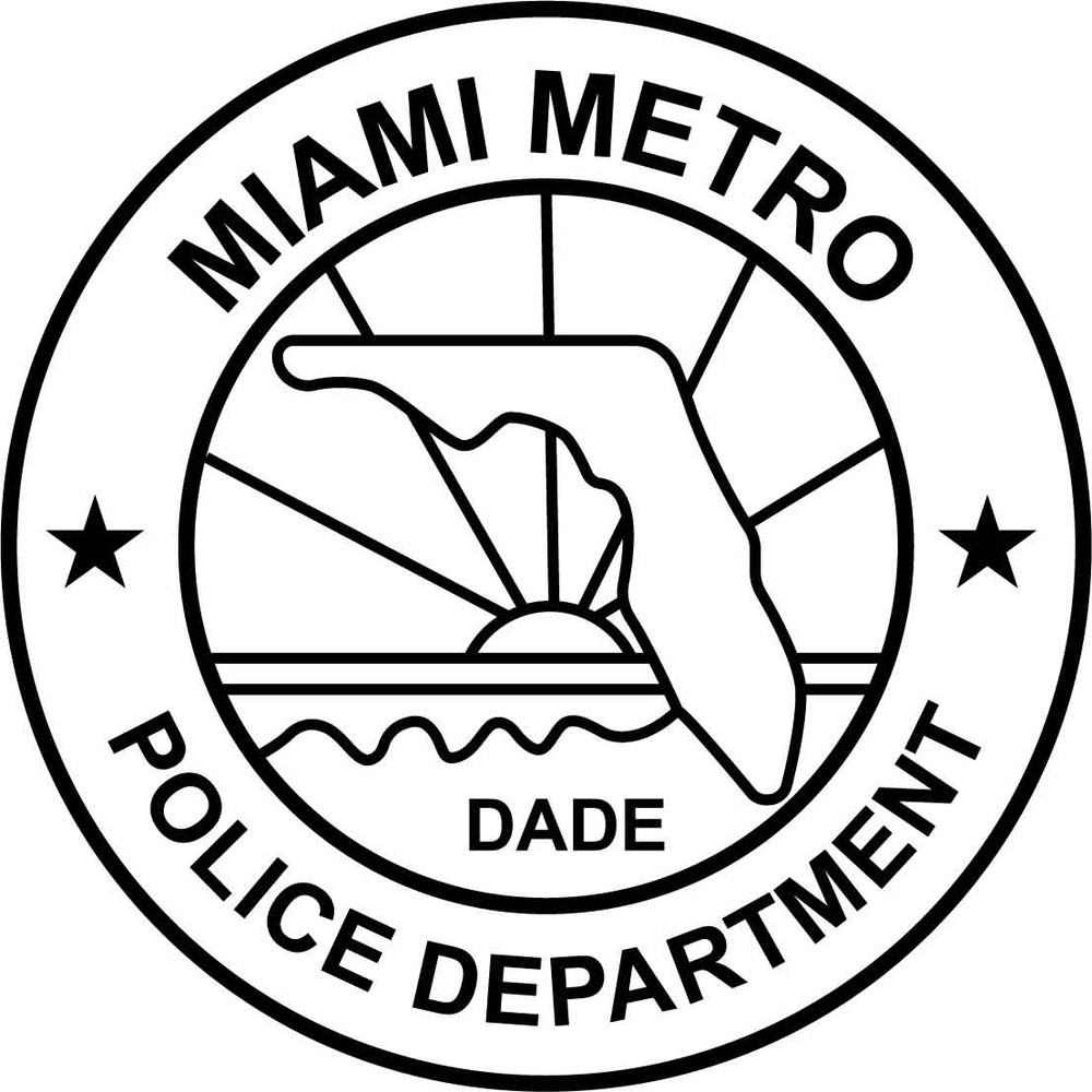 MIAMI METRO DADE POLICE DEPARTMENT PATCH VECTOR FILE Black White Vector Outline Or Line Art File 0