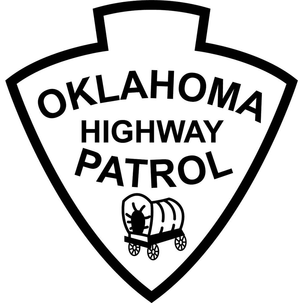 OKLAHOMA HIGHWAY PATROL PATCH VECTOR FILE Black White Vector Outline Or Line Art File 0
