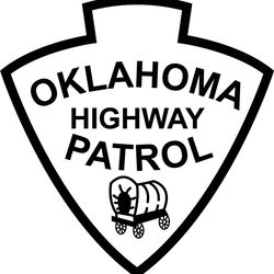 oklahoma highway patrol patch vector file black white vector outline or line art file