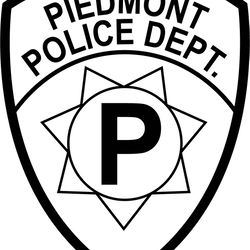 piedmont police dept.alameda county patch vector file black white vector outline or line art file