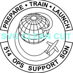 us air force 514th operations suport squadron patch vector file black white vector outline or line art file