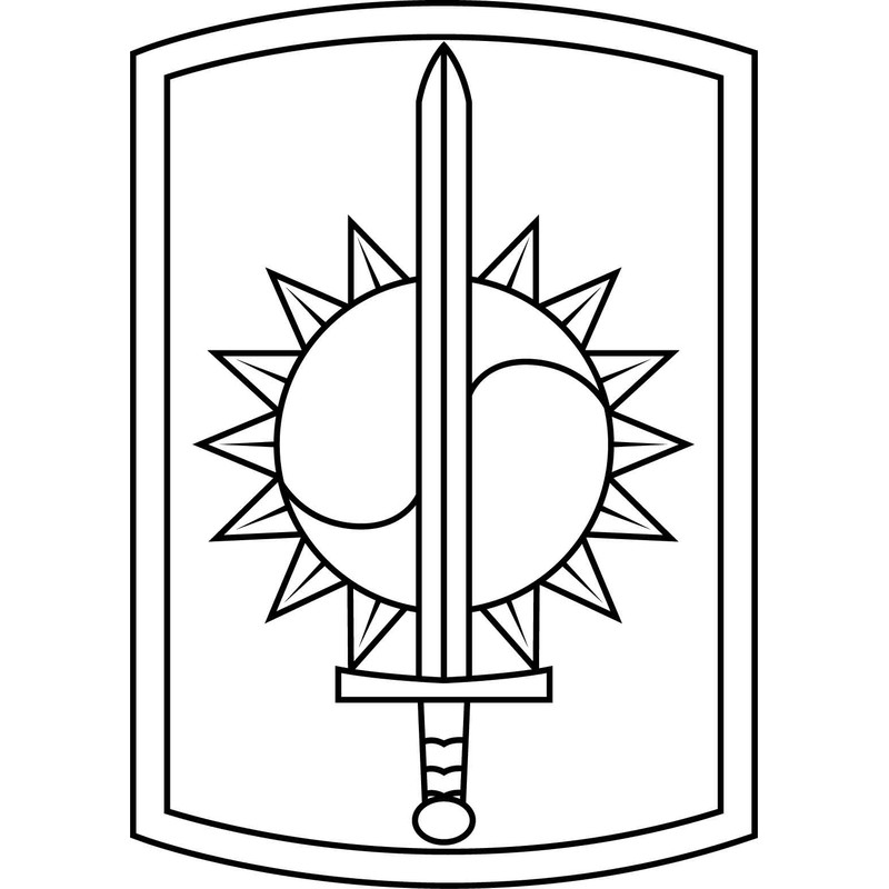 Us Army 8th Military Police Brigade Patch Vector File Black White Vector Outline Or Line Art File 0