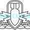 US Army Basic Explosive Ordnance Disposal Badge Vector File Black White Vector Outline Or Line Art File 0