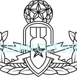 us army master explosive ordnance disposal badge vector file black white vector outline or line art file
