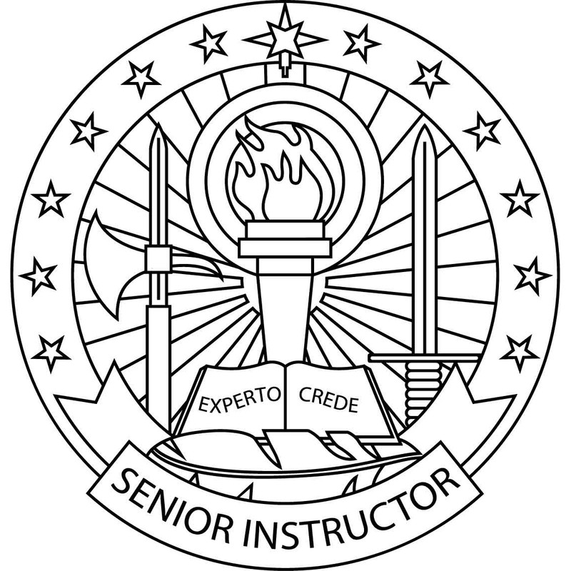 Us Army Senior Instructor Identification Badge Vector File Black White Vector Outline Or Line Art File 0