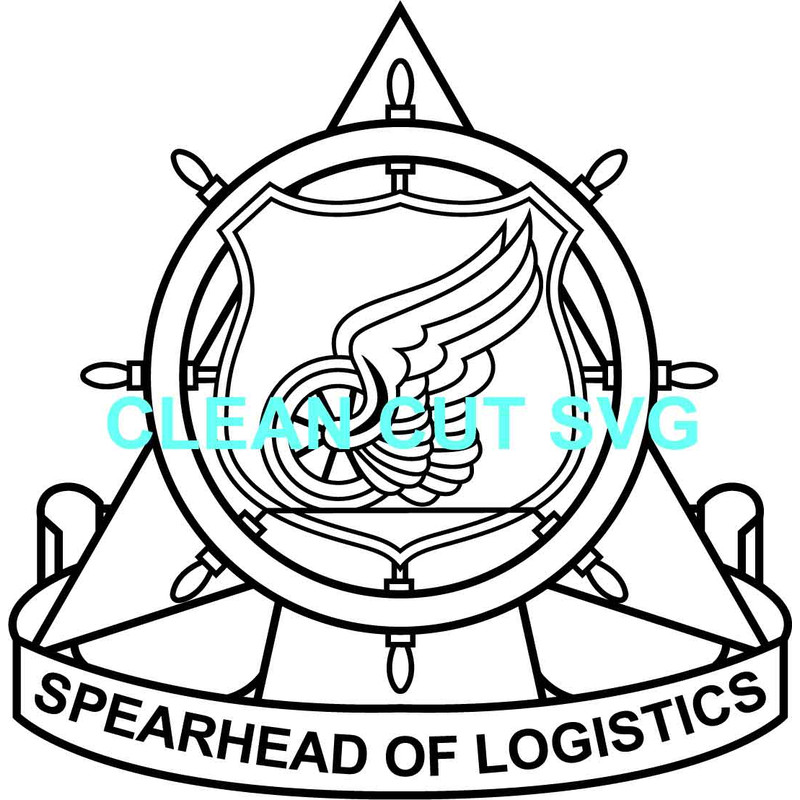 US Army Transportation Corps Regimental Crest Vector File Black White Vector Outline Or Line Art File 0