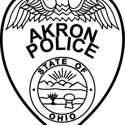 akron ohio police patch vector file black white vector outline or line art file