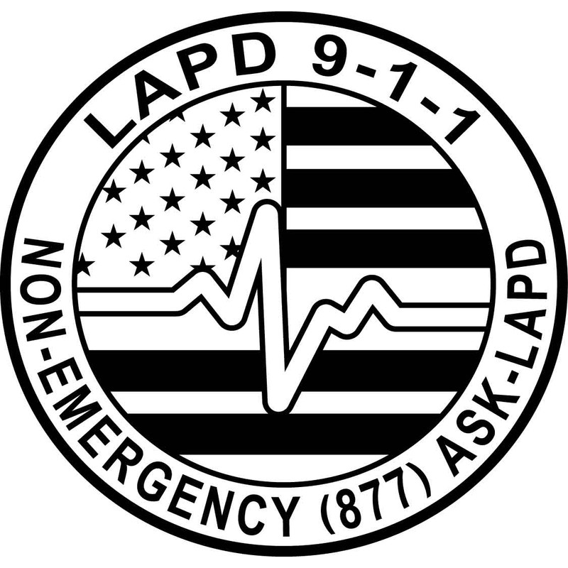 LAPD DIS PATCH VECTOR FILE Black White Vector Outline Or Line Art File 0