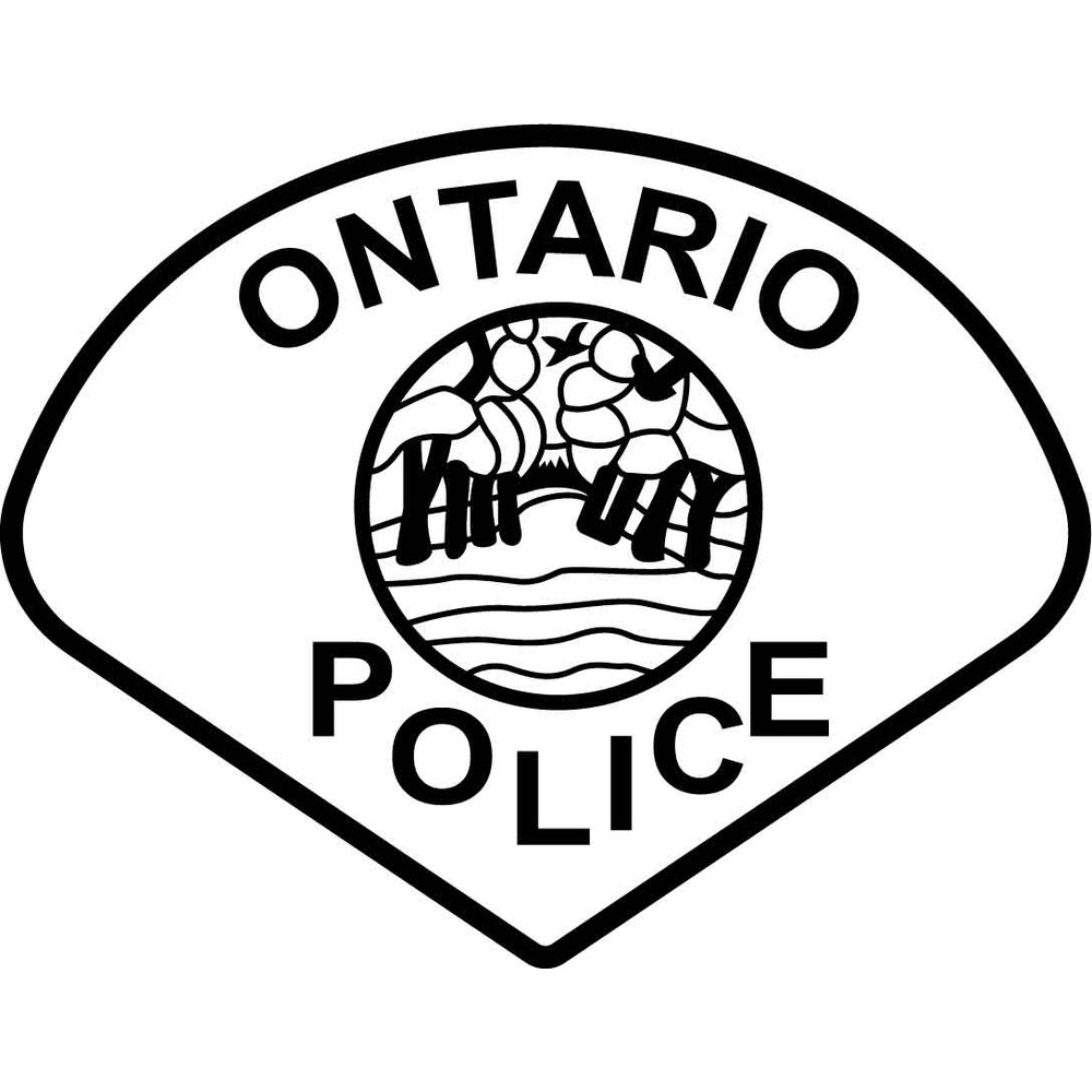 ONTARIO POLICE PATCH VECTOR FILE Black White Vector Outline Or Line Art File 0