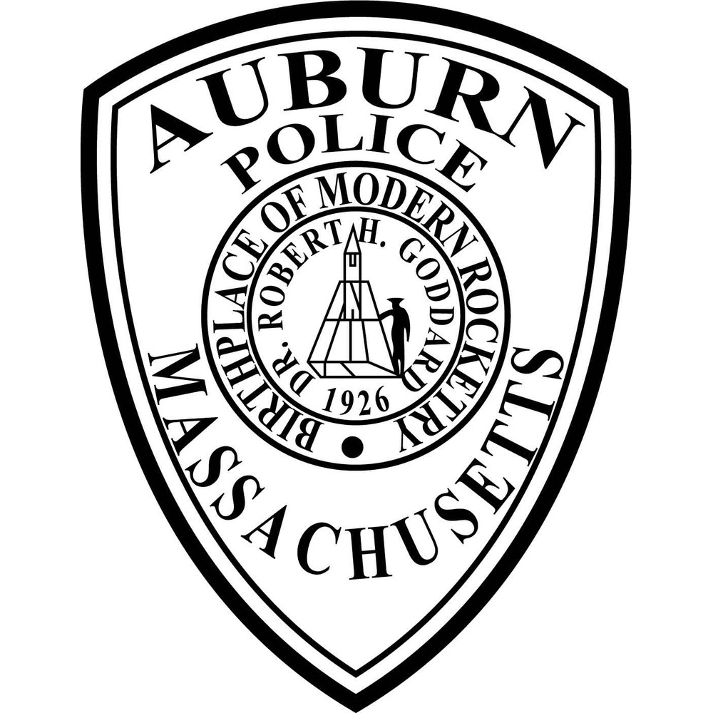 AUBURN MASSACHUSETTS POLICE PATCH VECTOR FILE Black White Vector Outline Or Line Art File 0