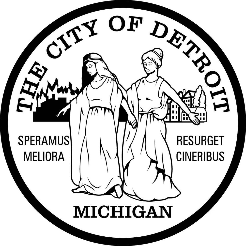 CITY OF DETROIT VECTOR FILE Black White Vector Outline Or Line Art File 0