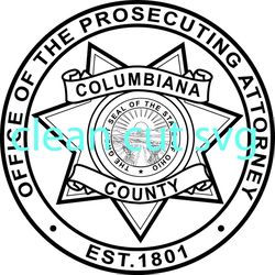 columbiana prosecutor ohio badge vector file black white vector outline or line art file