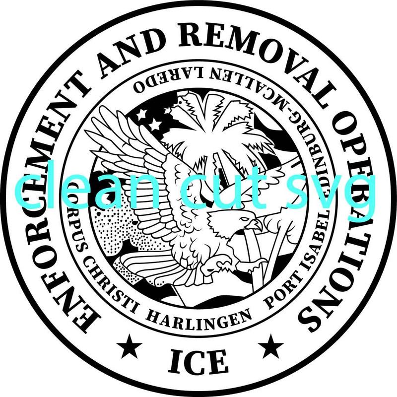 ENFORCEMENT AND REMOVAL OPERATIONS BADGE VECTOR FILE COPY Black White Vector Outline Or Line Art Fi 0