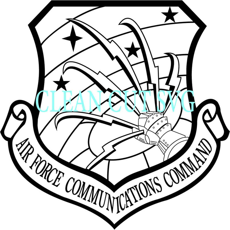Air Force Communications Command Patch Vector File Black White Vector Outline Or Line Art File 0