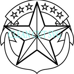 u s navy command at sea pin patch vector file black white vector outline or line art file