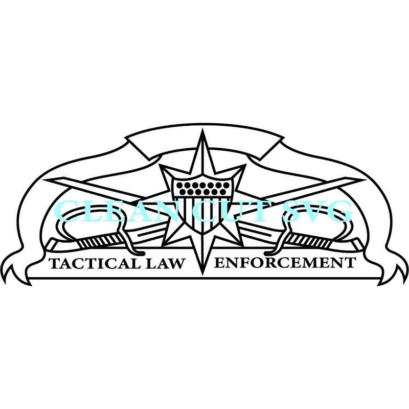 USCG Tactical Law Enforcement Patch Vector File Black White Vector Outline Or Line Art File 0