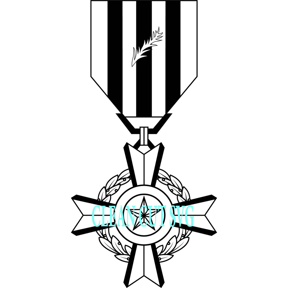 Vietnam Hazardous Service Medal VECTOR FILE Black White Vector Outline Or Line Art File 0