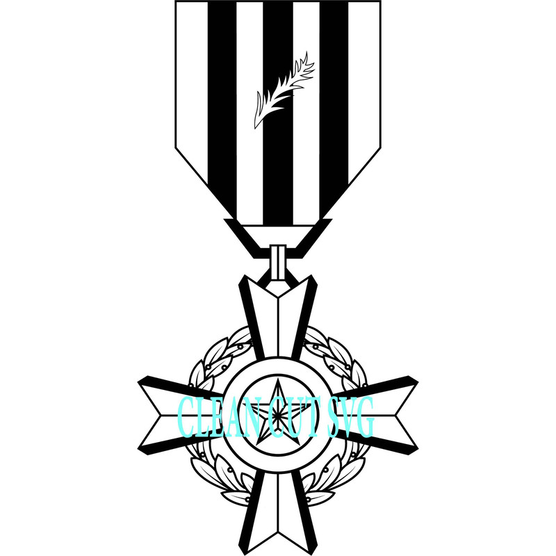 Vietnam Hazardous Service Medal VECTOR FILE Black White Vector Outline Or Line Art File 0