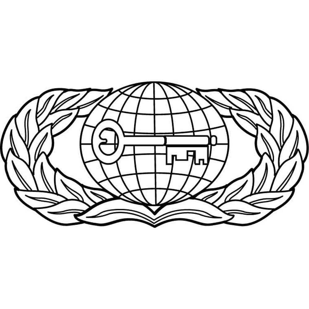 United States Air Force Intelligence Badge Vector File Black White Vector Outline Or Line Art File 0