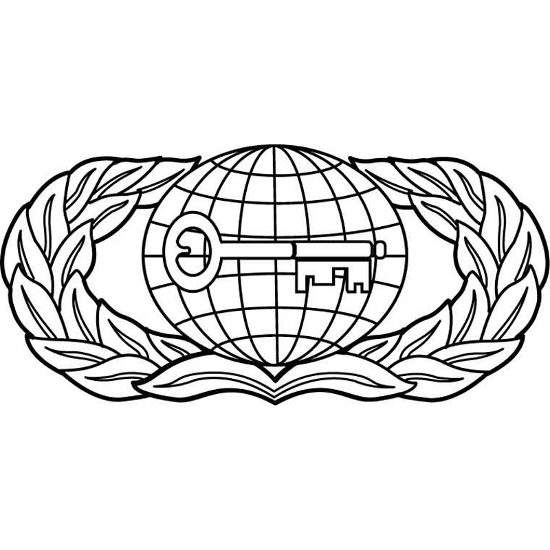 United States Air Force Intelligence Badge Vector File Black White Vector Outline Or Line Art File 0