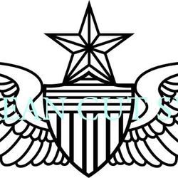 us army senior aviator badge vector file black white vector outline or line art file