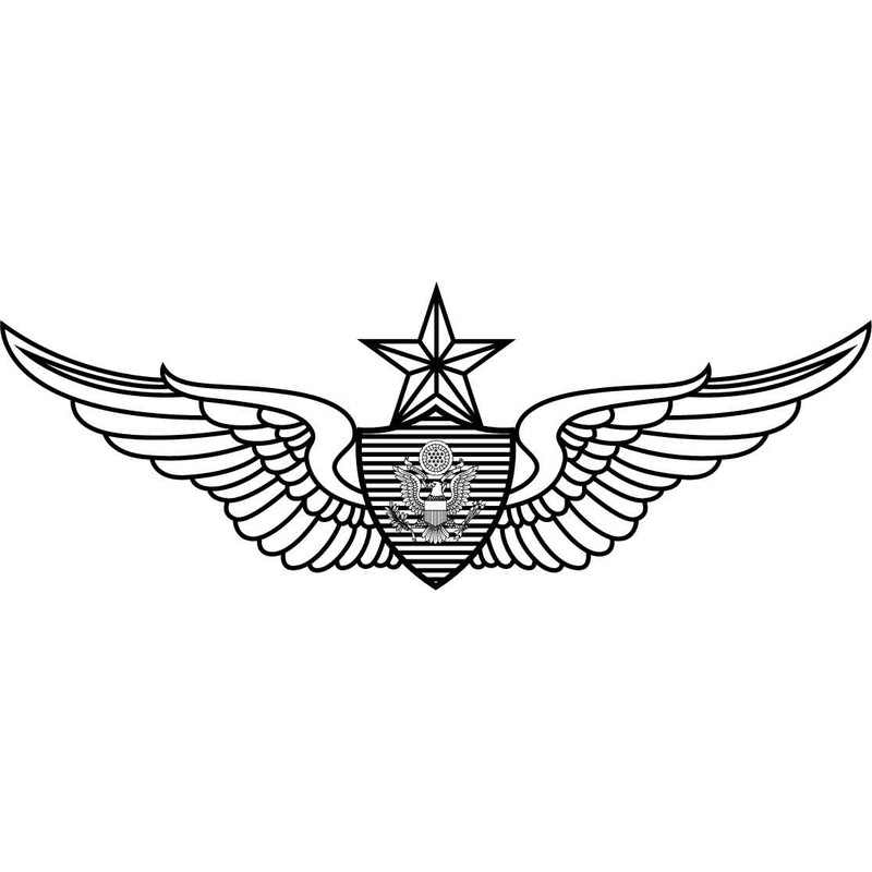 US ARMY SENIOR AVIATION PATCH VECTOR FILE Black White Vector Outline Or Line Art File 0