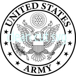 us army badge crest vector file black white vector outline or line art file