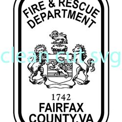 fairfax county,va fire rescue dept patch vector file vinyl cutting, digital cutting machine file