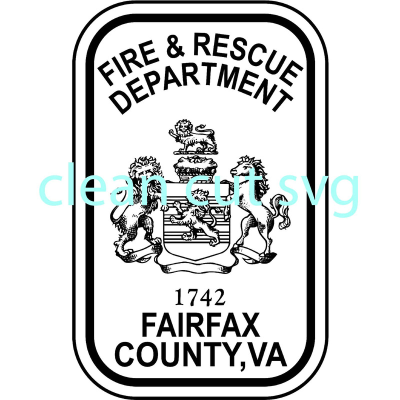 Fairfax Countyva Fire Rescue Dept Patch Vector File Vinyl Cutting Digital Cutting Machine File 0
