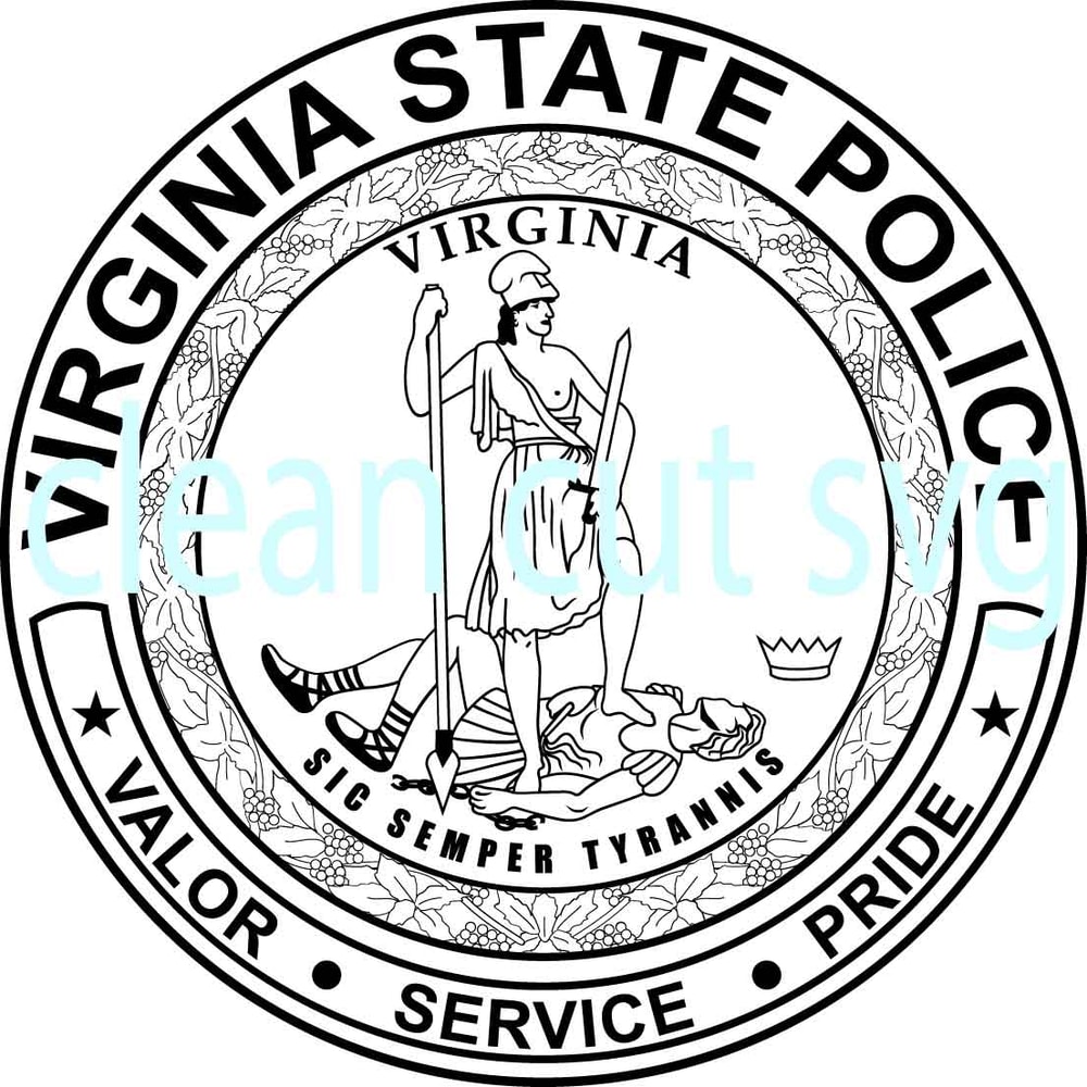 VIRGINIA STATE POLICE Badge Vector File Vinyl Cutting Digital Cutting Machine File 0