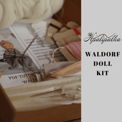 Waldorf doll kit, Craft kit for adults