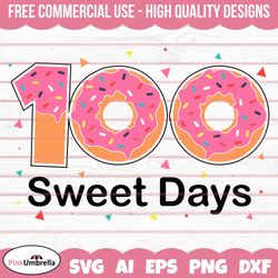 100 Days of School SVG, 100th Day of School svg, 100 Days Donut svg, Donut svg, Teacher svg, School svg, Sprinkle Donut