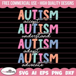 Autism Accept Understand Love Svg Png, Special Education Svg, Autism Awareness Svg, Autism Svg, Autism shirt design,