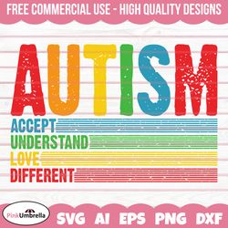 Autism Accept Understand Love Svg Png, Special Education Svg, Autism Awareness Svg, Autism Svg, Autism shirt design