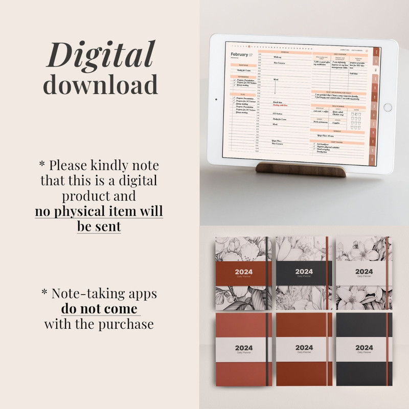 DIGITAL 2024 planner, Daily monthly weekly planner, Work student teacher hourly schedule, Monday Sunday Start, iPad (12).jpg