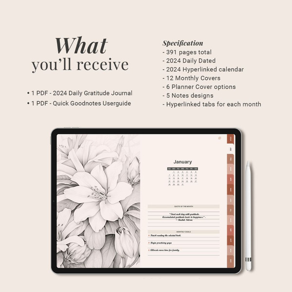 2024 Digital Gratitude Journal, 2024 dated reflection gratitude planner, daily pages, 5 minute journal, ipad goodnotes (5).jpg