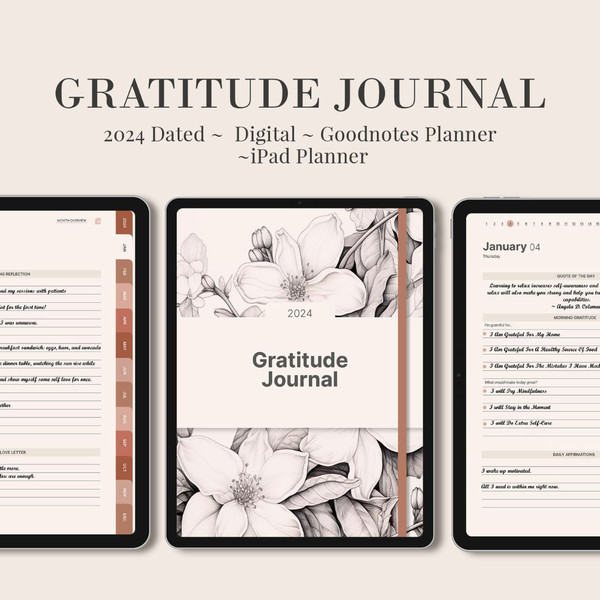 2024 Digital Gratitude Journal, 2024 dated reflection gratitude planner, daily pages, 5 minute journal, ipad goodnotes (2).jpg