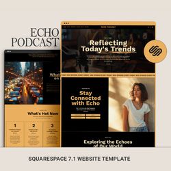 Squarespace Website Podcast Template, Podcaster Website, Squarespace Website Template, Design for podcasters, coaches