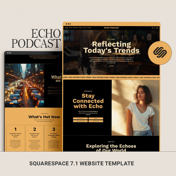Squarespace Website Podcast Template, Podcaster Website, Squarespace Website Template, Design for podcasters, coaches (1).jpg