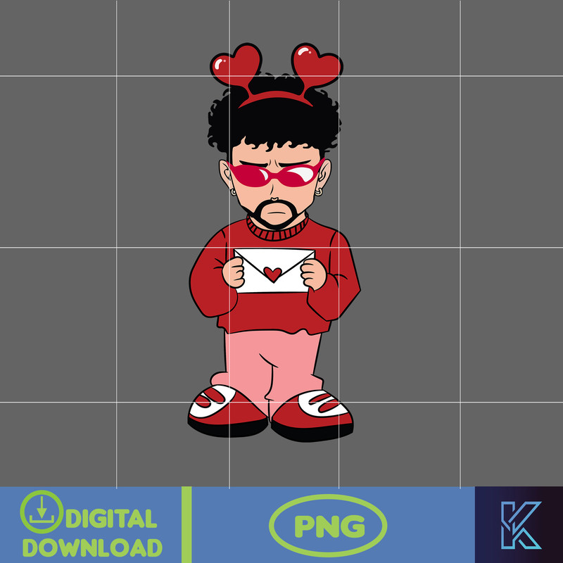 Bad Bunny Valentines Day Png, Benito Png, Un Valentina Sin Ti, Bad Bunny Png, Cricut Png, Valentine's Day Png (15).jpg