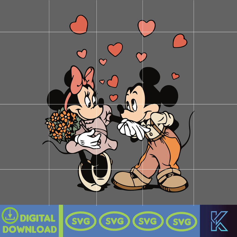 Mickey and Minnie Svg, Disney Valentines Day Svg, Disney Valentine's Day Svg, Mickey Minnie Valentine Svg, Kiss Love Svg.jpg