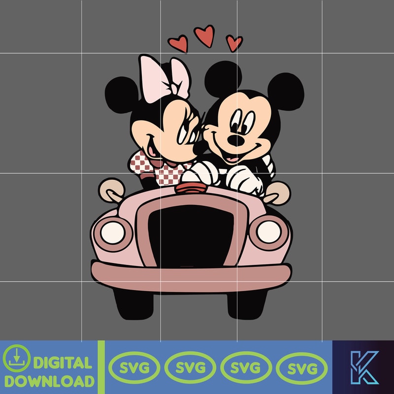 Vintage Mickey and Minnie Svg, Disney Valentines Day Svg, Disney Valentine's Day Svg, Mickey Minnie Valentine Svg2.jpg