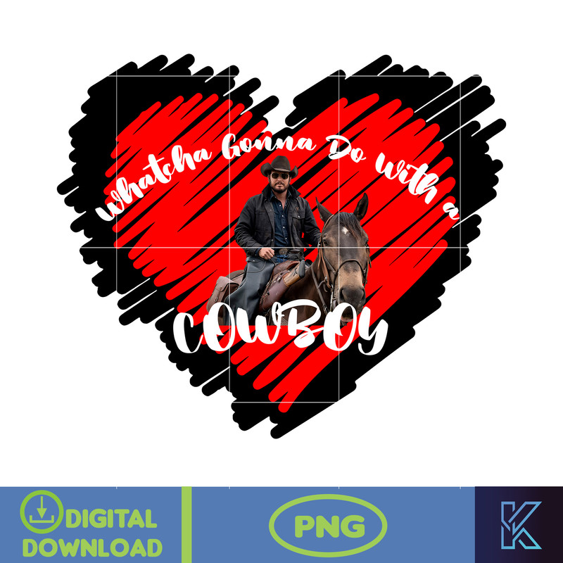 Yellowstone Valentines Sublimation Design, Western Valentine Png, Valentine's Day Png, Instant Dowload (17).jpg