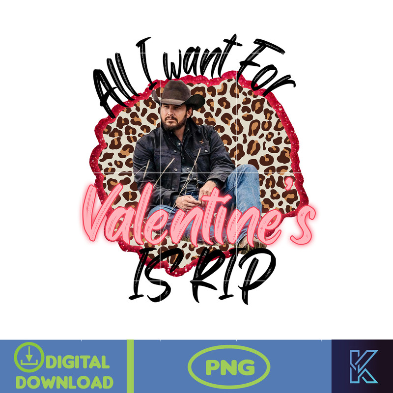 Yellowstone Valentines Sublimation Design, Western Valentine Png, Valentine's Day Png, Instant Dowload (18).jpg