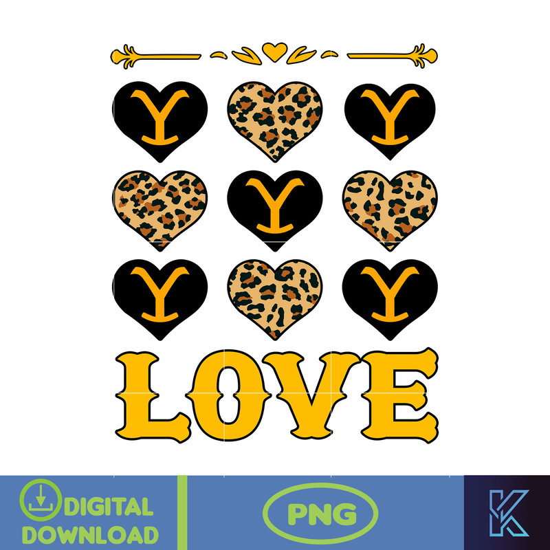 Yellowstone Valentines Sublimation Design, Western Valentine Png, Valentine's Day Png, Instant Dowload (33).jpg