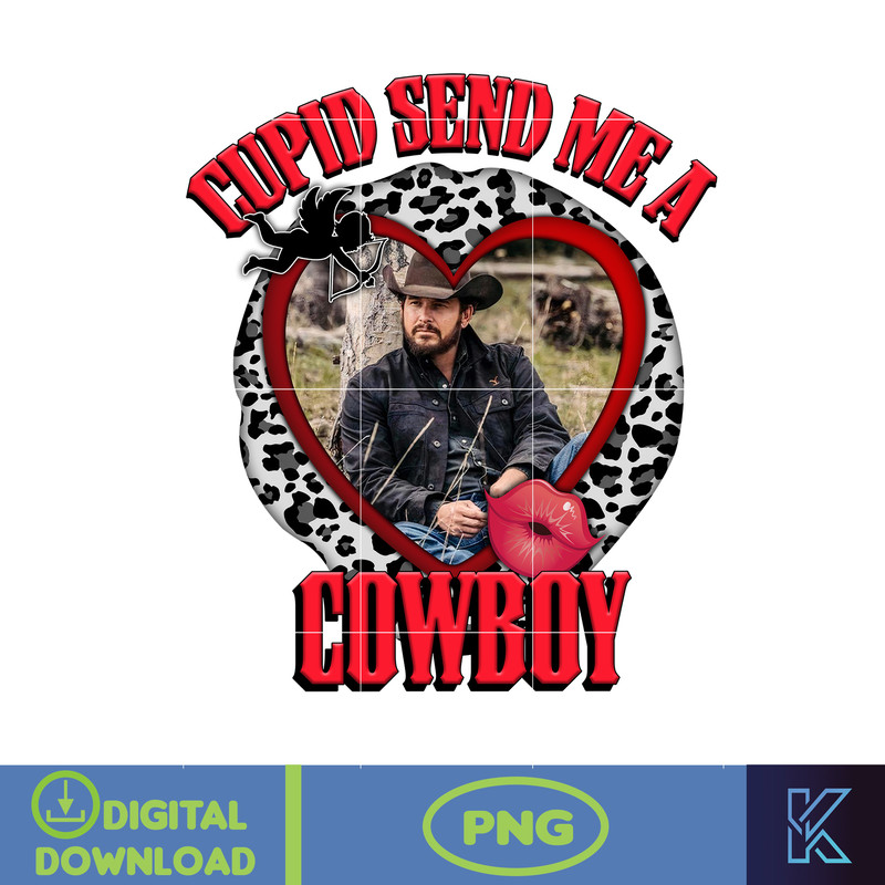 Yellowstone Valentines Sublimation Design, Western Valentine Png, Valentine's Day Png, Instant Dowload (5).jpg