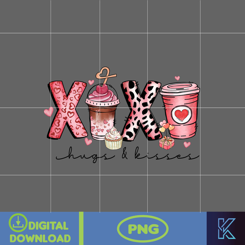 Valentine Coffee Png, Valentine Coffee Png, Valentine Drinks Png, Latte Drink Png, XOXO Png, Coffee Lover, Valentine Sublimation (3).jpg