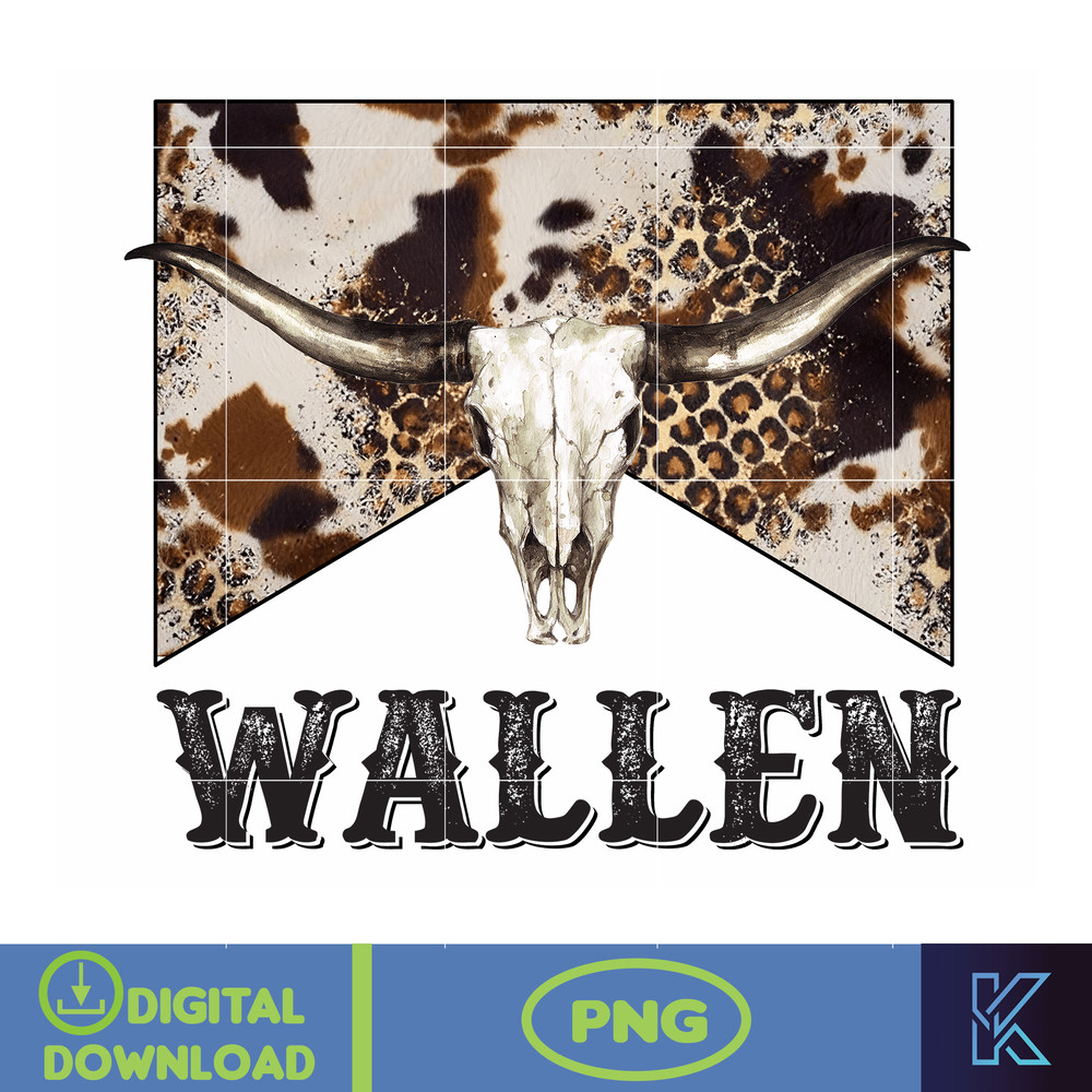 Country Western Png, Country Music Png, Retro Bull Skull Png, Wallen Bull Skull Png, Cowboy Design, Png Files High Quality (17).jpg