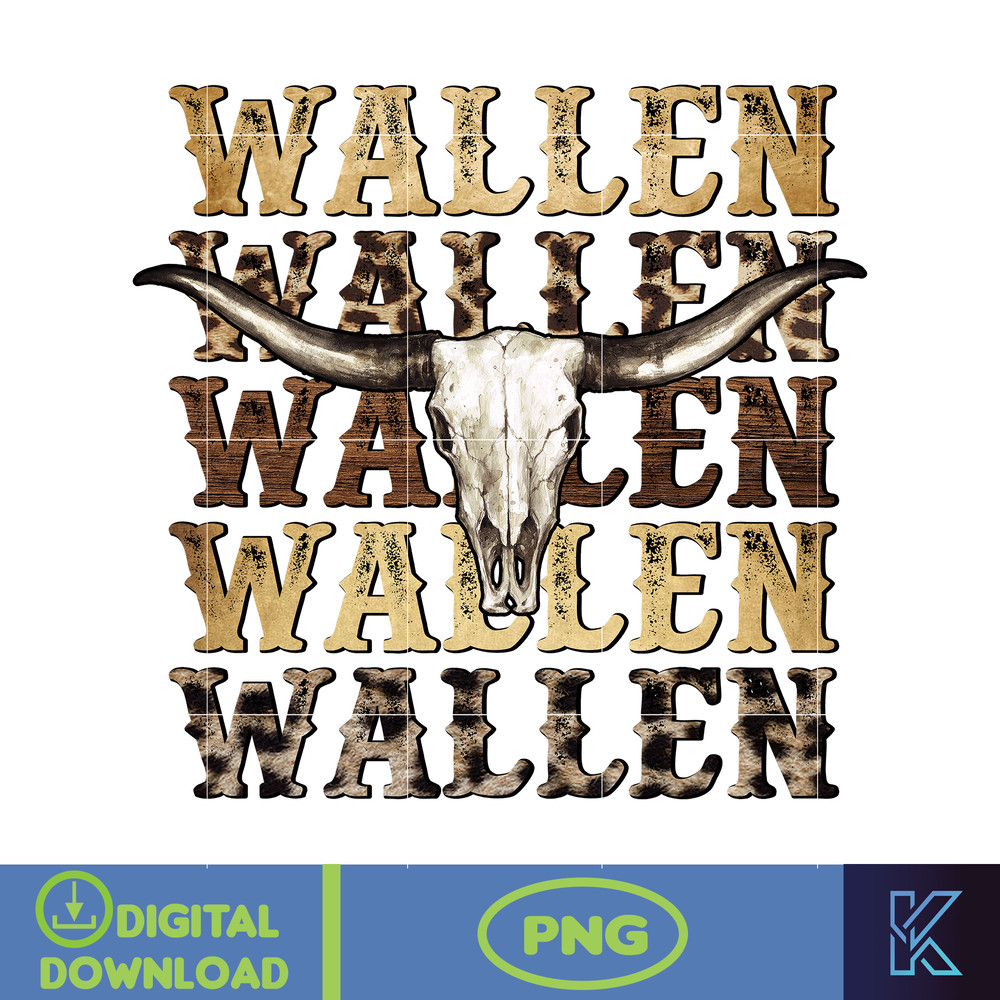 Country Western Png, Country Music Png, Retro Bull Skull Png, Wallen Bull Skull Png, Cowboy Design, Png Files High Quality (23).jpg