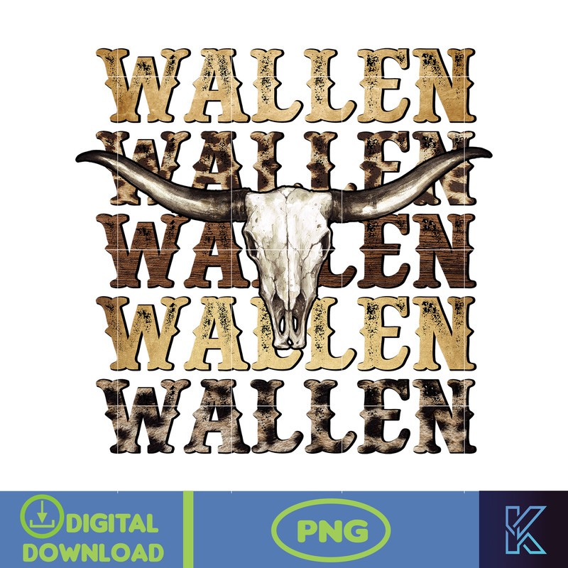 Country Western Png, Country Music Png, Retro Bull Skull Png, Wallen Bull Skull Png, Cowboy Design, Png Files High Quality (23).jpg